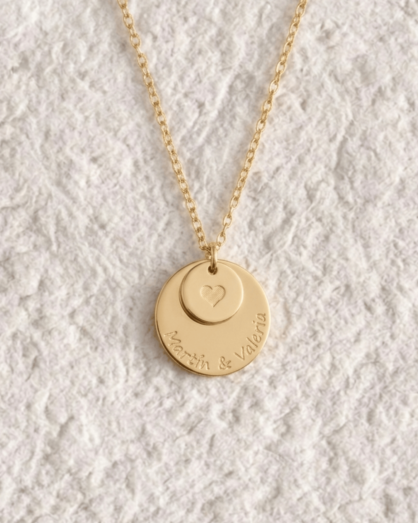 DOUBLE ENGRAVED MEDAL NECKLACE