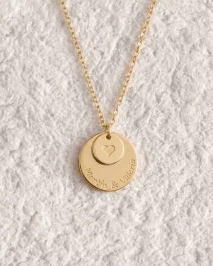 DOUBLE ENGRAVED MEDAL NECKLACE