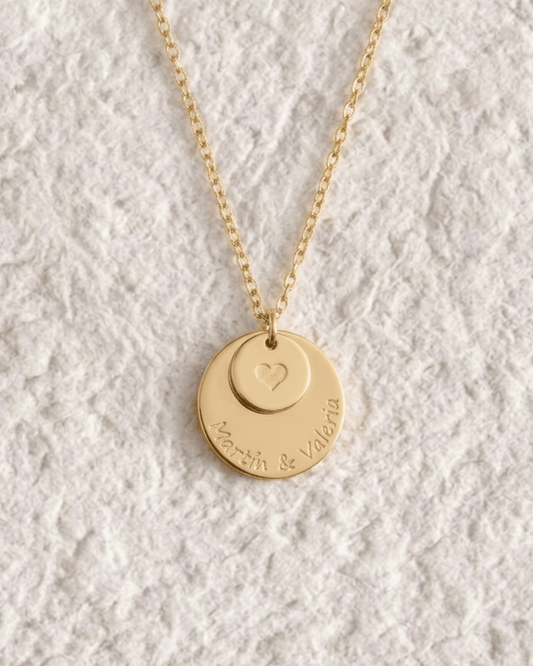 DOUBLE ENGRAVED MEDAL NECKLACE
