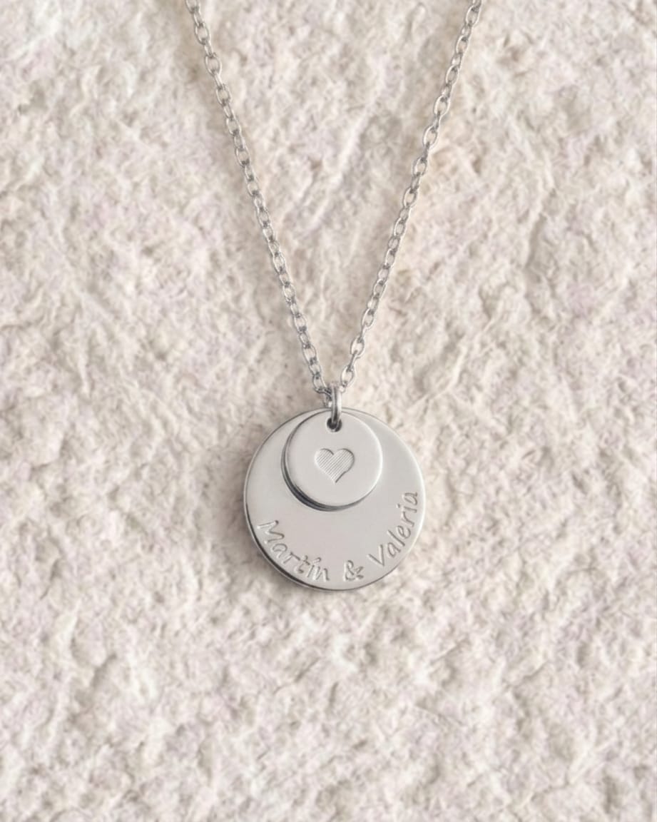 DOUBLE ENGRAVED MEDAL NECKLACE