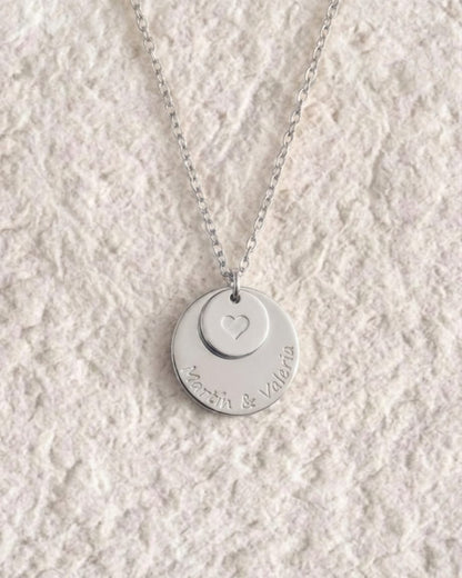 DOUBLE ENGRAVED MEDAL NECKLACE