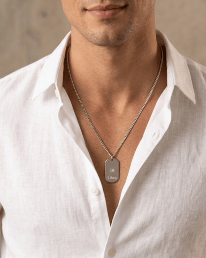 ENGRAVED MEN'S PLAQUE NECKLACE