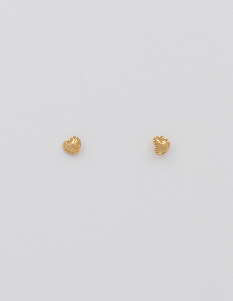 minis corazones lisos de acero dorado con cierre de rosca