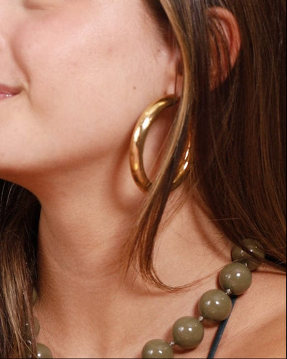 60MM MATTE THICK HOOP EARRINGS