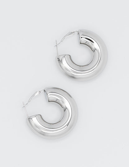 aros gruesos plateados 