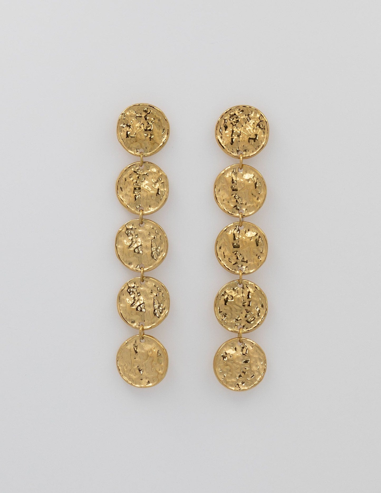 LONG LARGE MEDAL EARRINGS