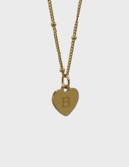 SMALL HEART NECKLACE LOVE ENGRAVED