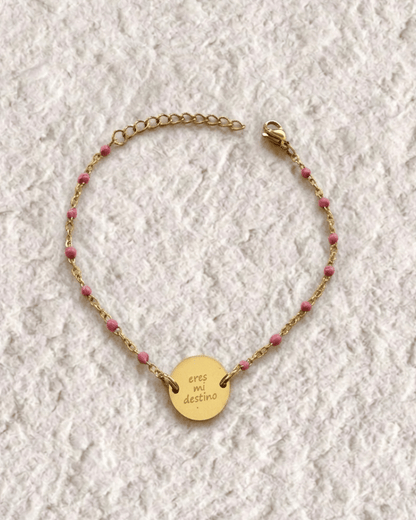 PULSERA COLORES + MEDALLA GRABADA