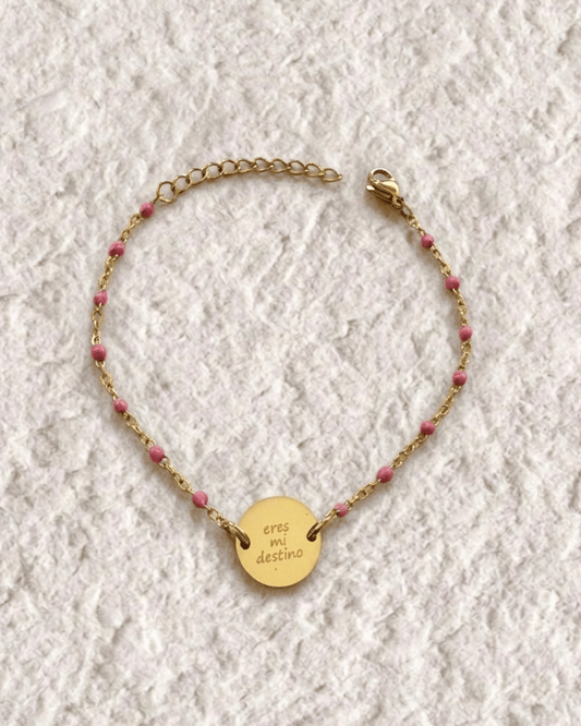 PULSERA COLORES + MEDALLA GRABADA