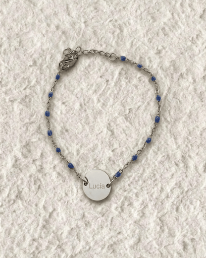 PULSERA COLORES + MEDALLA GRABADA
