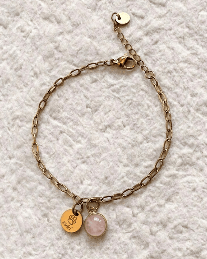 ENGRAVED BRACELET WITH NATURAL STONE