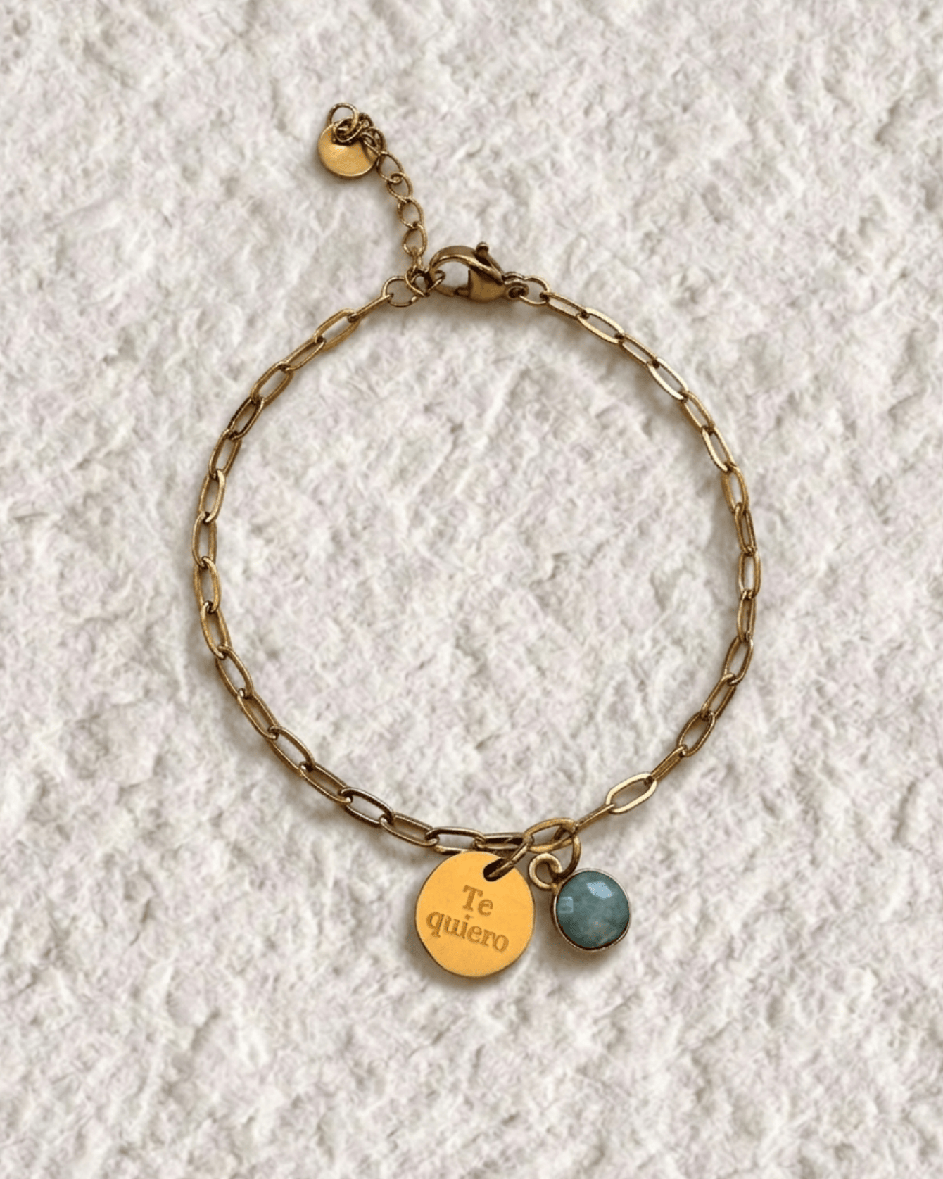 ENGRAVED BRACELET WITH NATURAL STONE