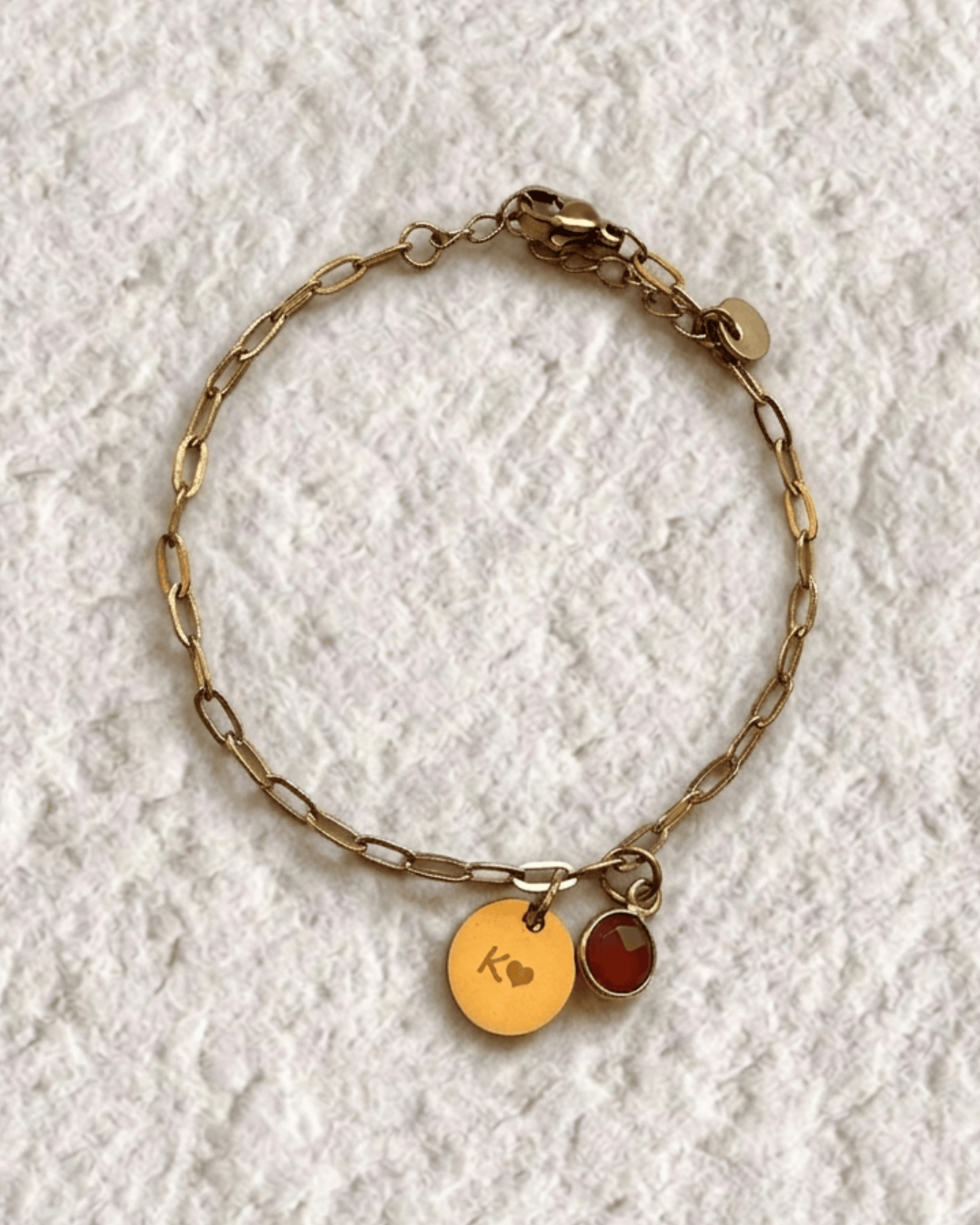 ENGRAVED BRACELET WITH NATURAL STONE