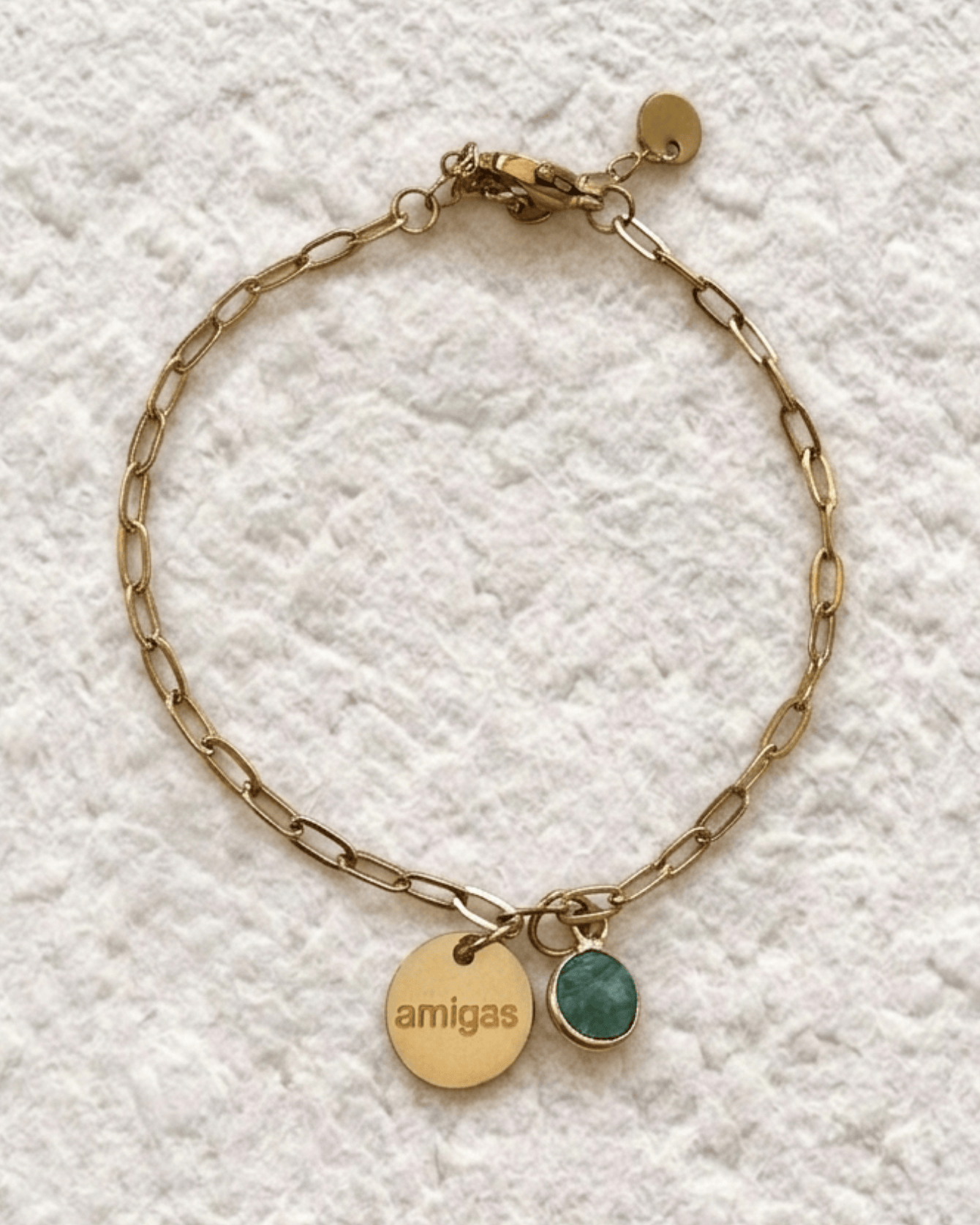 ENGRAVED BRACELET WITH NATURAL STONE