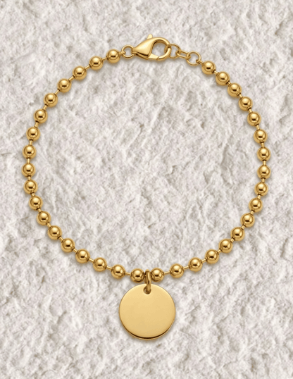PULSERA PERLAS CON MEDALLA GRABADA