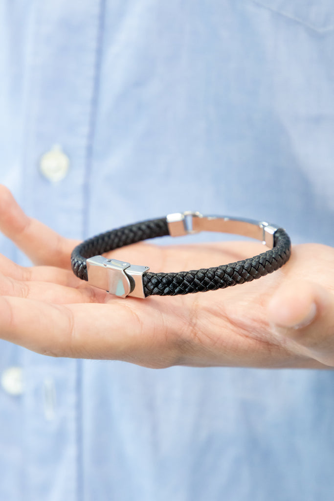 Pulsera personalizada de polipiel negra