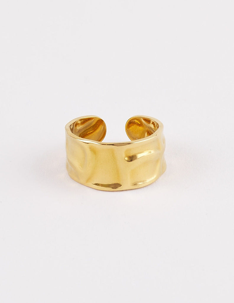 Anillo ancho dorado Valeria