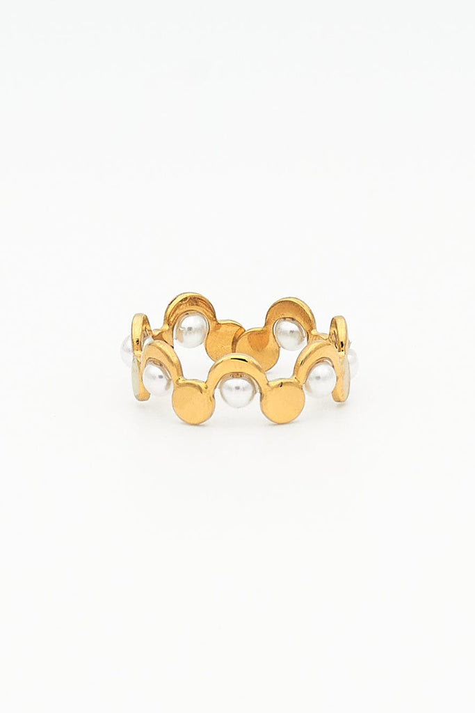 Anillo dorado con perlas Jeanette