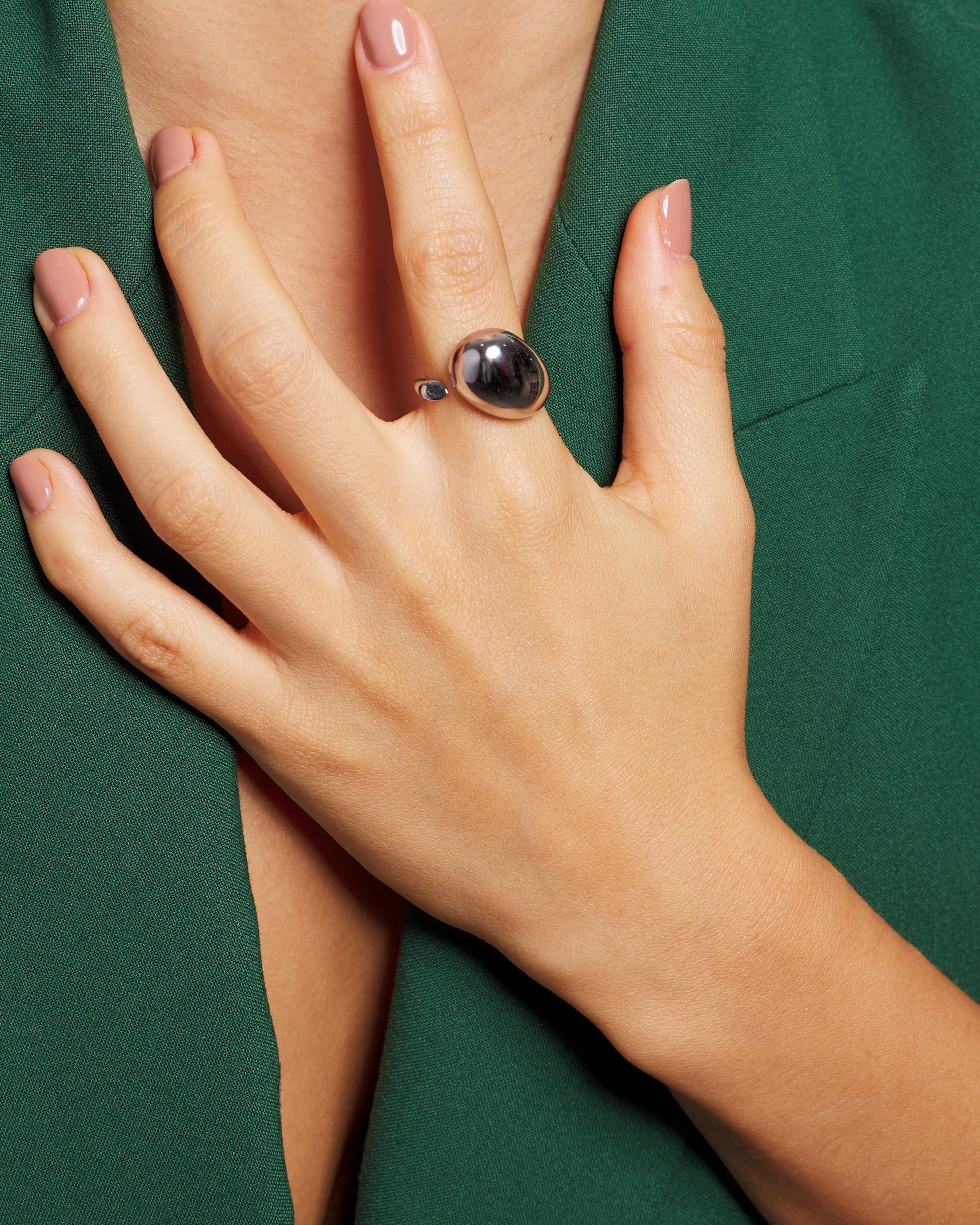 Anillo con forma de gota Plateado