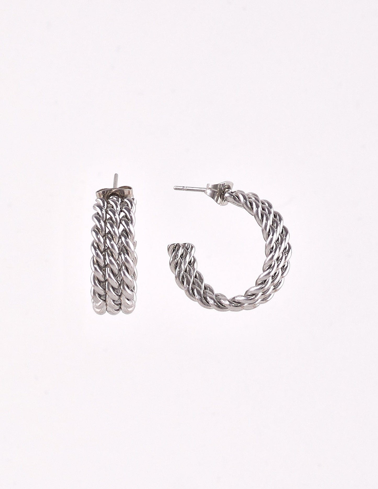 PENDIENTE ARO TRENZADO VIOLETA