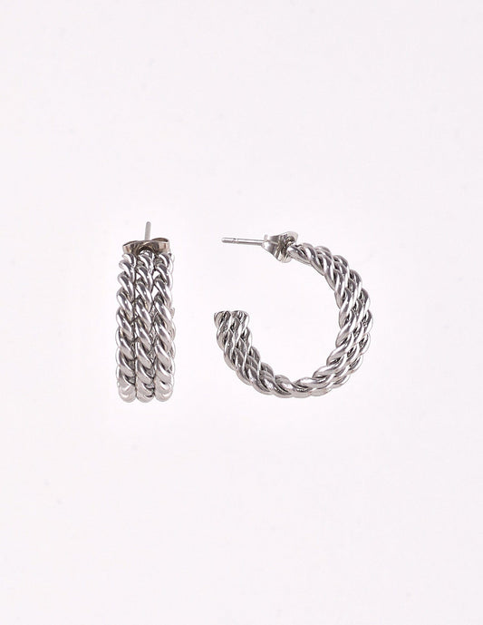 PURPLE BRAIDED HOOP EARRING