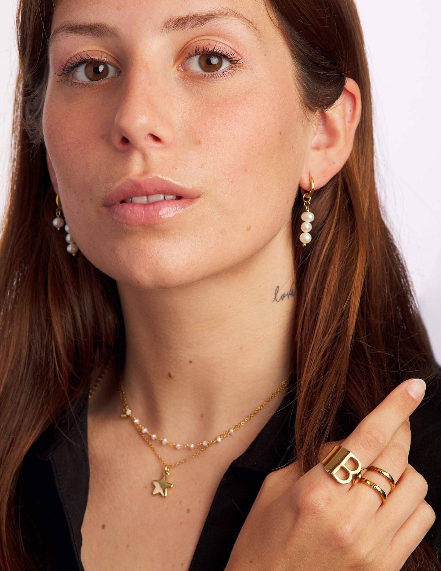 THREE PEARL EARRING SANDRA