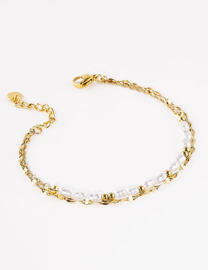 PULSERA DOBLE PERLAS DELFINA
